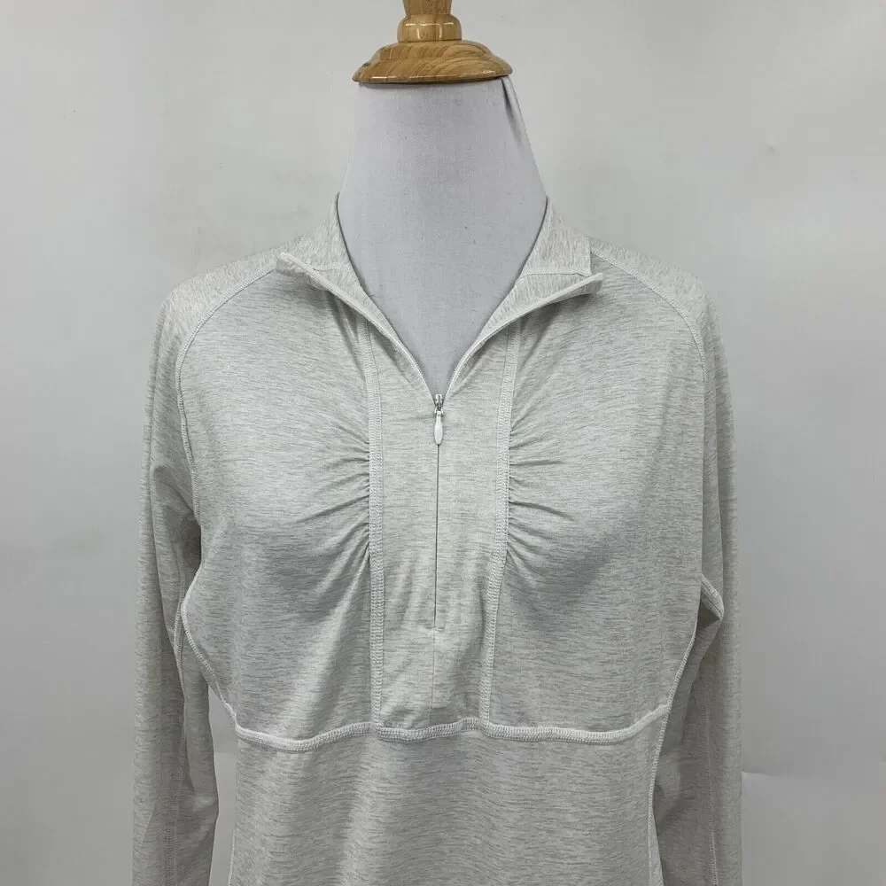 Straight Down Golf Shirt Womens Small Quarter Zip Long Sleeve Ruched Chest Top